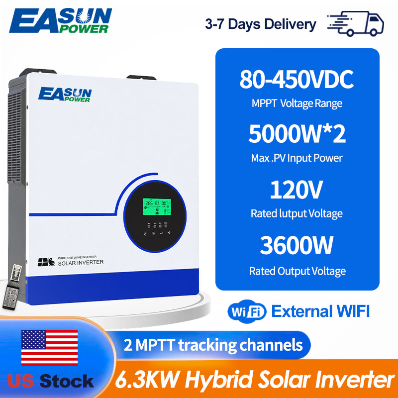 EASUN POWER 6300W Hybrid Solar - Grid Tie Inverter Limiter 2000W recension och pris