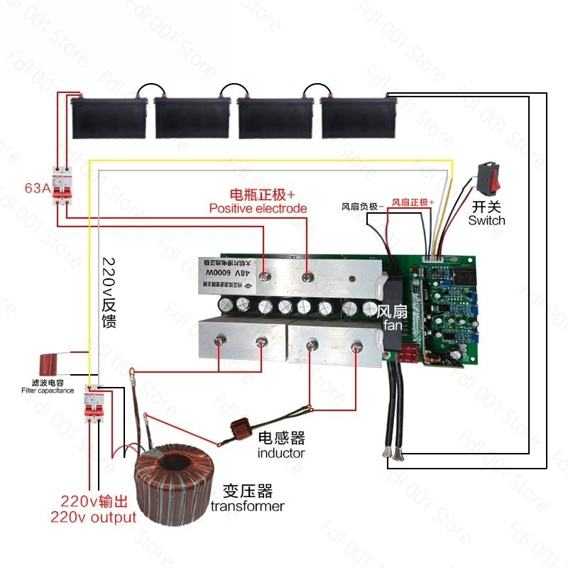 24V 48V 60V 72V 90V DC To AC 2 - Pure Sine Wave Inverter 5000W 48V 220V recension och pris