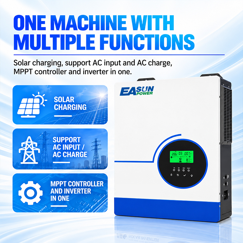 EASUN POWER 6.3KW Hybrid Solar - Grid Tie Inverter Limiter 2000W recension och pris