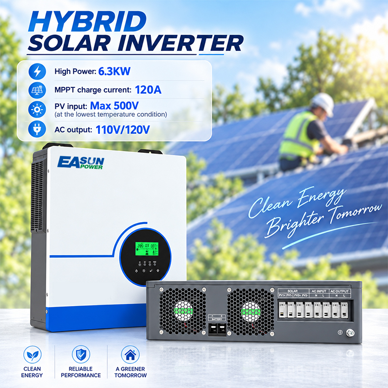 EASUN POWER 6.3KW Hybrid Solar - Grid Tie Inverter Limiter 2000W recension och pris