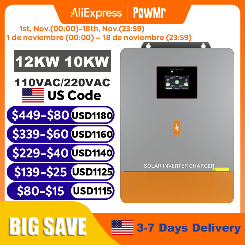 PowMr 12KW 10KW Split Phase In - Split Phase Inverter 10Kw 110V 220V recension och pris